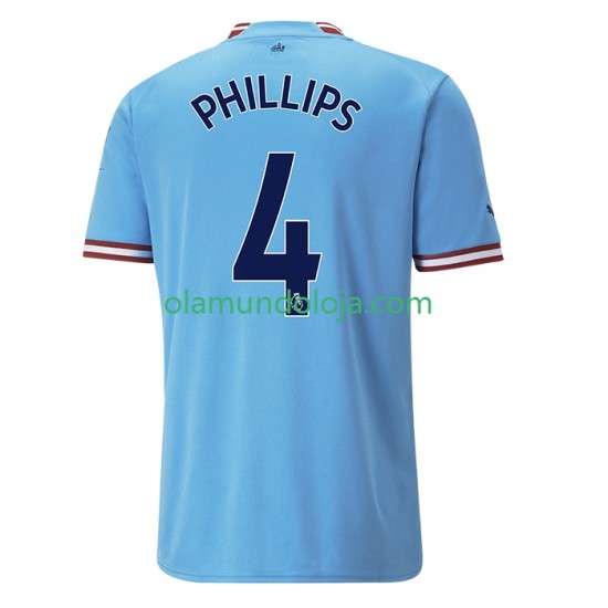 Camisola Manchester City PHILLIPS 4 Homem Equipamento Primeiro 2022-2023 Manga Curta